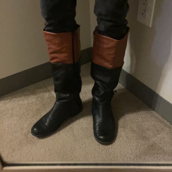 Bamboo two tone riding boots - Picture 2 of 7